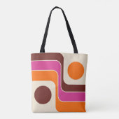 Mod 1970s Retro Stijl Geometrisch Ontwerp Tote Bag (Achterkant)