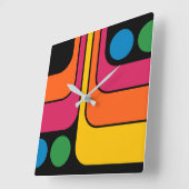 Mod 1970s Retro Stijl Geometrisch Ontwerp Vierkante Klok (Hoek)