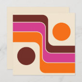 Mod 1970s Retro Style Geometric Design Bedankkaart (Voorkant / Achterkant)