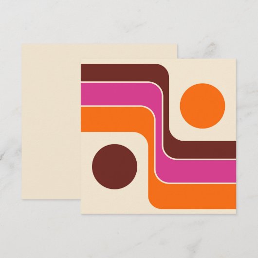 Mod 1970s Retro Style Geometric Design Bedankkaart (Voorkant / Achterkant)