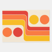 Mod 1970s Retro Style Geometric Design Inpakpapier Vel (Voorkant 3)