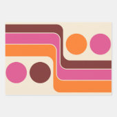 Mod 1970s Retro Style Geometric Design Inpakpapier Vel (Voorkant 2)