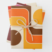 Mod 1970s Retro Style Geometric Design Inpakpapier Vel (In situ)