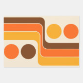 Mod 1970s Retro Style Geometric Design Inpakpapier Vel (Voorkant)
