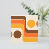 Mod 1970s Retro Style Geometric Design Kaart (Staand voorkant)