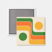 Mod 1970s Retro Style Geometric Design Magneet (Voorkant / Achterkant)