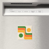 Mod 1970s Retro Style Geometric Design Magneet (Insitu (Vaatwasser))