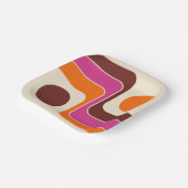 Mod 1970s Retro Style Geometric Design Papieren Bordje (Gebogen)