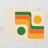 Mod 1970s Retro Style Geometric Design Save The Date (Voorkant / Achterkant)