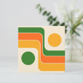 Mod 1970s Retro Style Geometric Design Save The Date (Staand voorkant)