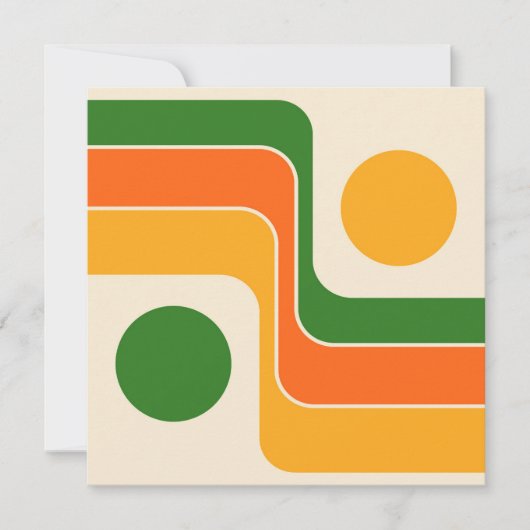 Mod 1970s Retro Style Geometric Design Save The Date (Voorkant)