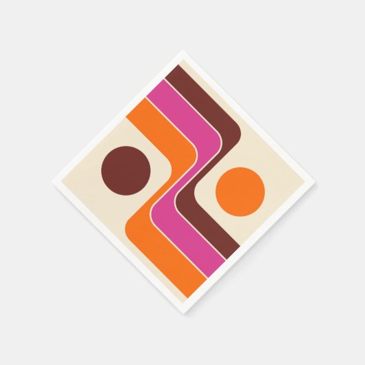 Mod 1970s Retro Style Geometric Design Servet (Hoek)