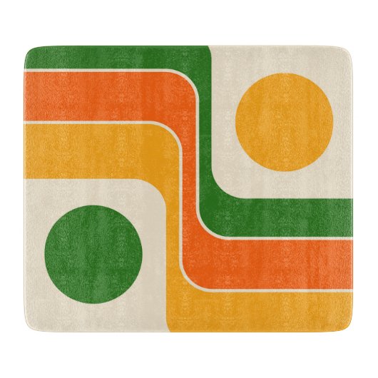Mod 1970s Retro Style Geometric Design Snijplank (Voorkant)