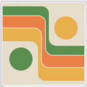 Mod 1970s Retro Style Geometric Design Sticker (Voorkant)