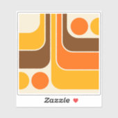 Mod 1970s Retro Style Geometric Design Sticker (Vel)