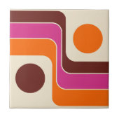 Mod 1970s Retro Style Geometric Design Tegeltje (Voorkant)