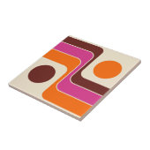 Mod 1970s Retro Style Geometric Design Tegeltje (Zijkant)
