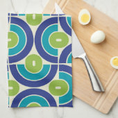 Mod 1970s Retro Style Geometric Design Theedoek (Quarter Fold)