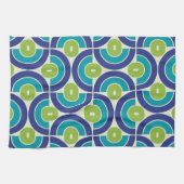 Mod 1970s Retro Style Geometric Design Theedoek (Horizontaal)