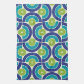 Mod 1970s Retro Style Geometric Design Theedoek (Verticaal)