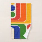 Mod 1970s Retro Style Geometrisch ontwerp Bad Handdoek (Handdoek)