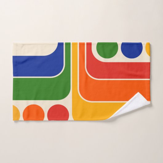 Mod 1970s Retro Style Geometrisch ontwerp Bad Handdoek (Handdoek)