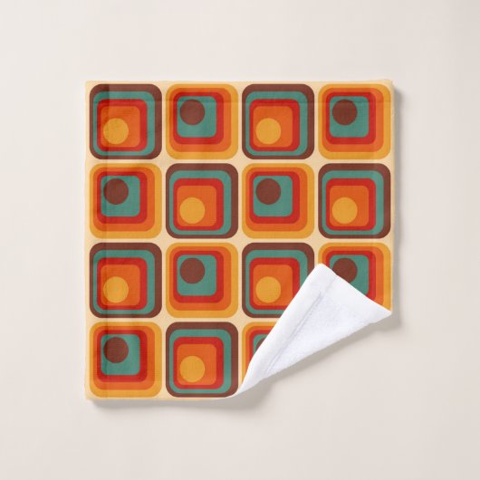 Mod 1970s Retro Style Geometrisch ontwerp Bad Handdoek (Wasdoekje)