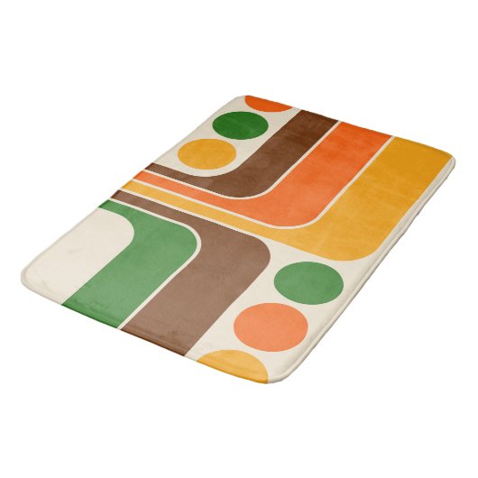 Mod 1970s Retro Style Geometrisch ontwerp Badmat (Gekanteld)