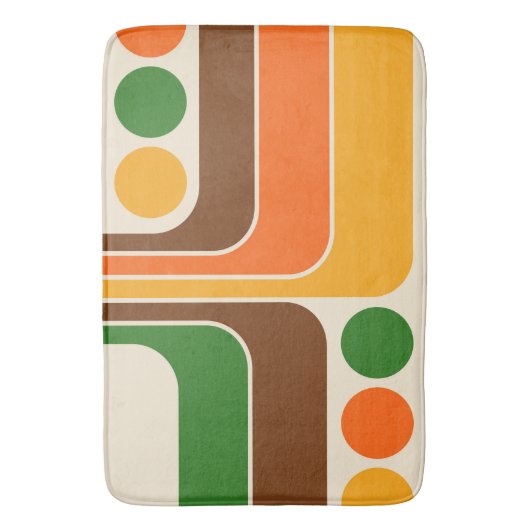 Mod 1970s Retro Style Geometrisch ontwerp Badmat (Voorkant Verticaal)