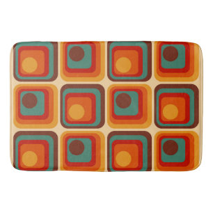 Mod 1970s Retro Style Geometrisch ontwerp Badmat
