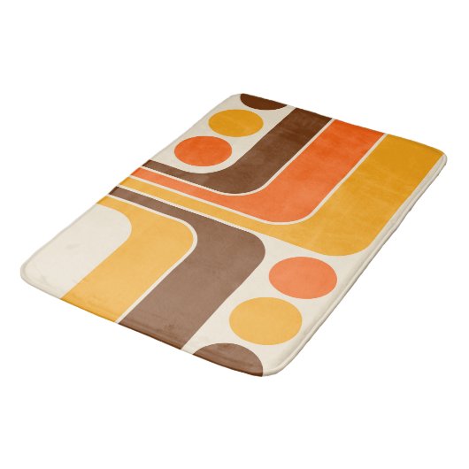 Mod 1970s Retro Style Geometrisch ontwerp Badmat (Gekanteld)