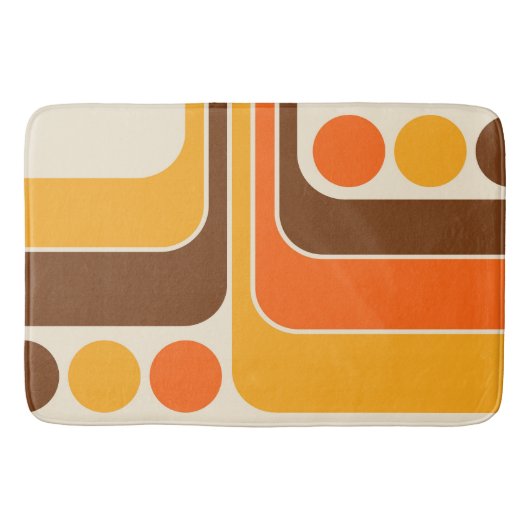 Mod 1970s Retro Style Geometrisch ontwerp Badmat (Voorkant)