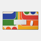 Mod 1970s Retro Style Geometrisch ontwerp Bureaumat (Keyboard & Muis)