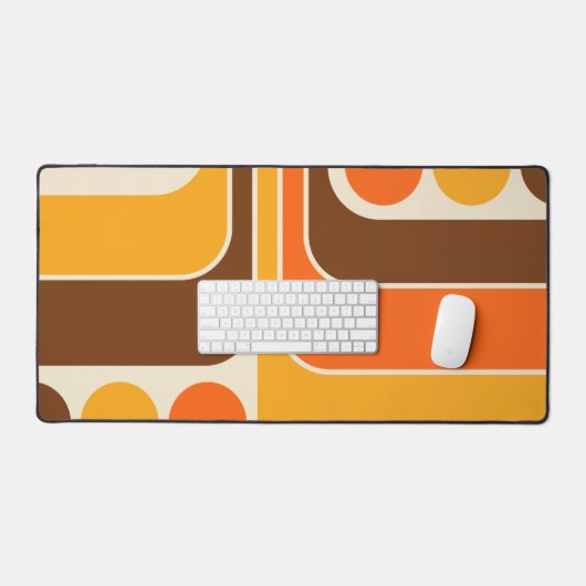 Mod 1970s Retro Style Geometrisch ontwerp Bureaumat (Keyboard & Muis)