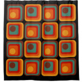 Mod 1970s Retro Style Geometrisch ontwerp Douchegordijn (Voorkant)