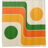 Mod 1970s Retro Style Geometrisch ontwerp Douchegordijn (Voorkant)