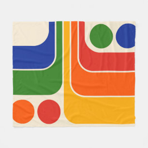 Mod 1970s Retro Style Geometrisch ontwerp Fleece Deken