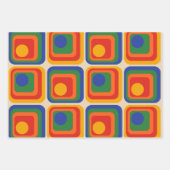 Mod 1970s Retro Style Geometrisch ontwerp Inpakpapier Vel (Voorkant 2)