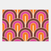 Mod 1970s Retro Style Geometrisch ontwerp Inpakpapier Vel (Voorkant 2)