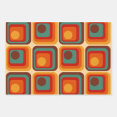 Mod 1970s Retro Style Geometrisch ontwerp Inpakpapier Vel (Voorkant)
