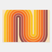Mod 1970s Retro Style Geometrisch ontwerp Inpakpapier Vel (Voorkant 3)