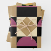 Mod 1970s Retro Style Geometrisch ontwerp Inpakpapier Vel (In situ)
