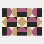 Mod 1970s Retro Style Geometrisch ontwerp Inpakpapier Vel (Voorkant)