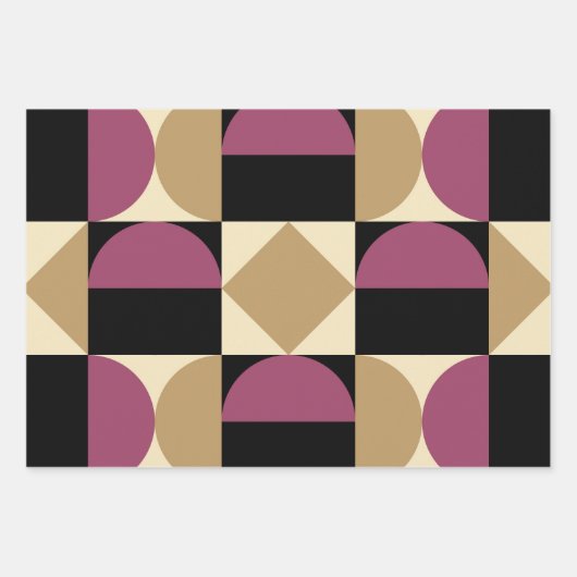 Mod 1970s Retro Style Geometrisch ontwerp Inpakpapier Vel (Voorkant)