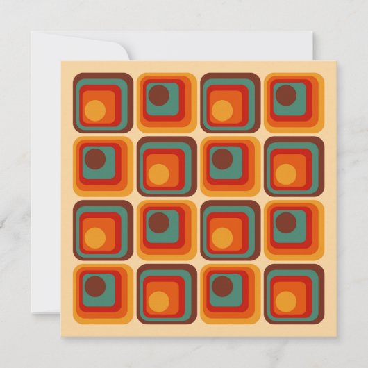 Mod 1970s Retro Style Geometrisch ontwerp Kaart (Voorkant)