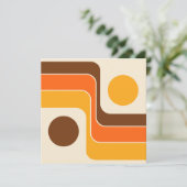 Mod 1970s Retro Style Geometrisch ontwerp Kaart (Staand voorkant)