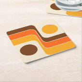 Mod 1970s Retro Style Geometrisch ontwerp Kartonnen Onderzetters (Schuin)