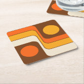 Mod 1970s Retro Style Geometrisch ontwerp Kartonnen Onderzetters (Schuin)