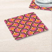 Mod 1970s Retro Style Geometrisch ontwerp Kartonnen Onderzetters (Schuin)