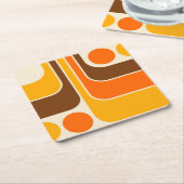 Mod 1970s Retro Style Geometrisch ontwerp Kartonnen Onderzetters (Schuin)